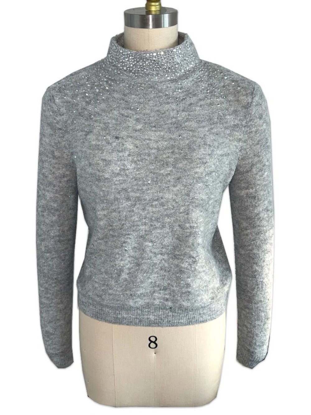 2010s JUICY COUTURE gray rhinestone turtleneck sweater ♡